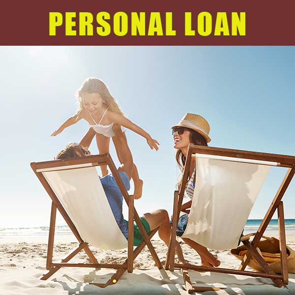 Family of three enjoying the beach