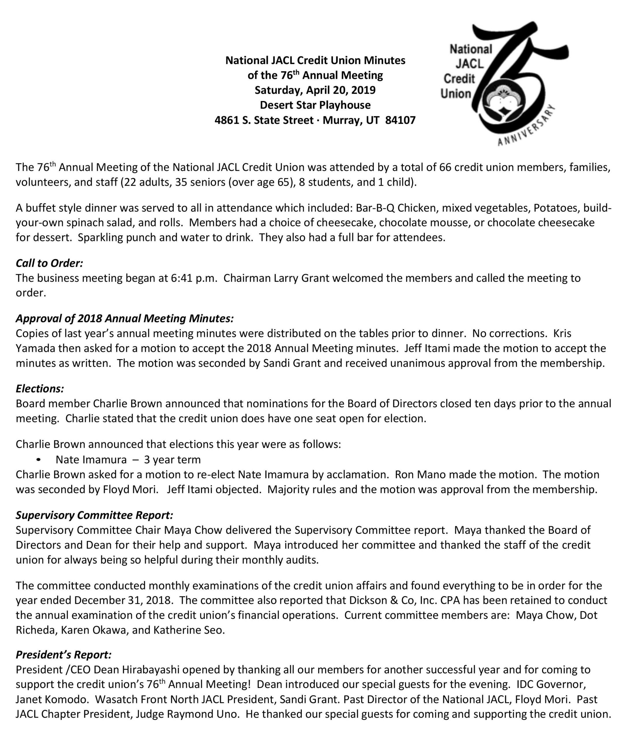 Annual-Meeting-2019-Revised-1 2019 Annual Meeting Minutes Page 1