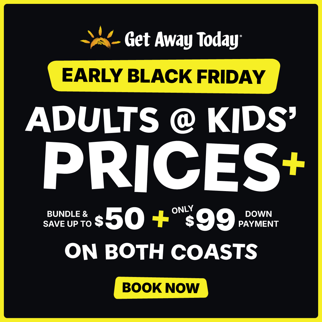 Black Firday ad for Get away today